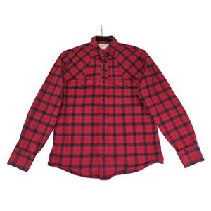 Filson Hunting Red Black Plaid Flannel Shirt Mens Size Medium Cotton Long Sleeve